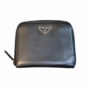 Prada Saffiano Leather Zip Around Wallet COA